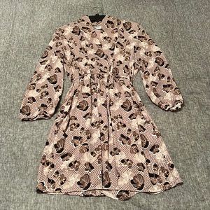 Bar III Womens 3/4 Sleeve Lined Floral Print Faux-Wrap Dress